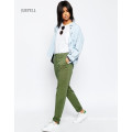 Uniform Office High Waisted Women Pants with Turn up Details